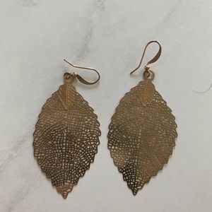 Gold leaf earrings